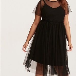 BLACK MESH SKATER DRESS 3X